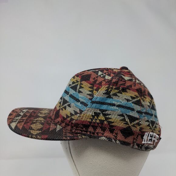 Neff Est. 2002 Snapback Hat Multicolor OSFA Adjustable Aztec 6 Panel Cotton - Picture 3 of 8